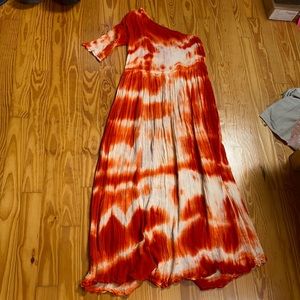 Jens Pirate Booty Tie Dye One Shoulder Maxi Dress! Size Small